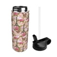 thumbnail image 2 of Fuzoiu Purple Watercolor Flowers Print 18oz Insulated Sports Kettle, Outdoor Sport Gym Stainless Steel Water Bottle With Straw Lid, 2 of 8