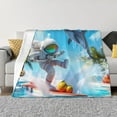 thumbnail image 1 of Balery Astronaut Tropical Dolphin Manta de Franela con Dibujo, Lujo Ultra Suave y Cálido, Antipelusa y Resistente a las Arrugas para Cama, Sofá, Camping -80"x60", 1 of 6