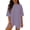 Purple women striped shorts set a1, variant on Cagogo Women Striped 2 Piece Shorts Set Casual Summer Outfits Loose Round Neck Short Sleeve Tshirt Matching Lounge Sets Tracksuits Travel Airport Clothes, Wine M