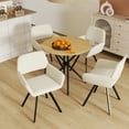 thumbnail image 2 of Homy Casa 31.5 inch Round Dining Table for two, Dark Brown MDF Top Metal Base, Modern Kitchen Table, 2 of 10