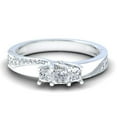 thumbnail image 2 of Dazzlingrock Collection 0.50 Carat (ctw) 10K Princess & Round Diamond 3 Stone Engagement Ring 1/2 CT, White Gold, Size 8.5, 2 of 3