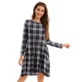 thumbnail image 4 of CRAYNER Casual Womens Fall Dresses, Long Sleeve Loose Fits T Shirt Dress Crew Neck A-line Flowy Swing Dress with Pockets, L, 4 of 8