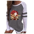 thumbnail image 1 of Birdeem Blouse de Noël à Manches Longues Imprimé Père Noël Décontracté pour Femmes, 1 of 6