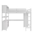thumbnail image 5 of Harper & Bright Designs Queen Size Loft Bed with Cabinet and Bookshelf, Wood Loft Bed Frame with Wardrobe and Desk for Boys and Girls, White, 5 of 12