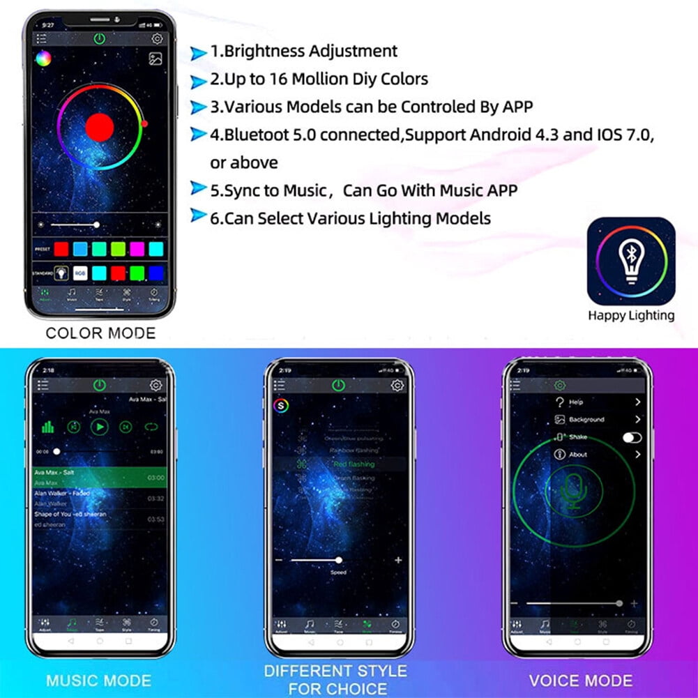 LED Rock Lights 4 Pods Underglow Light with App Control Waterproof Car Neon Lights Kit for Car Truck ATV UTV SUV Offroad Boat