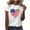 Multicolor, variant on Womens Tops Short Sleeve Round Neck Independence Day Printed T-shirt Multicolor M