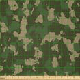 thumbnail image 2 of Ambesonne Camouflage Fabric by the Yard Microfiber, Jungle Marsh Camo Art, 3 Yards, Olive Green Multicolor, 2 of 2