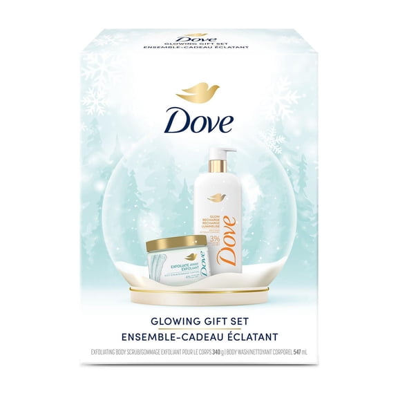 Dove Ensemble-Cadeau de Nettoyant Corporel Exfoliant et d'Exfoliant pour le Corps