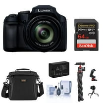 Panasonic LUMIX FZ80D 18.1MP Point & Shoot Digital Camera, Bundle with 64GB Memory Card, Tripod with Ball Head and Battery