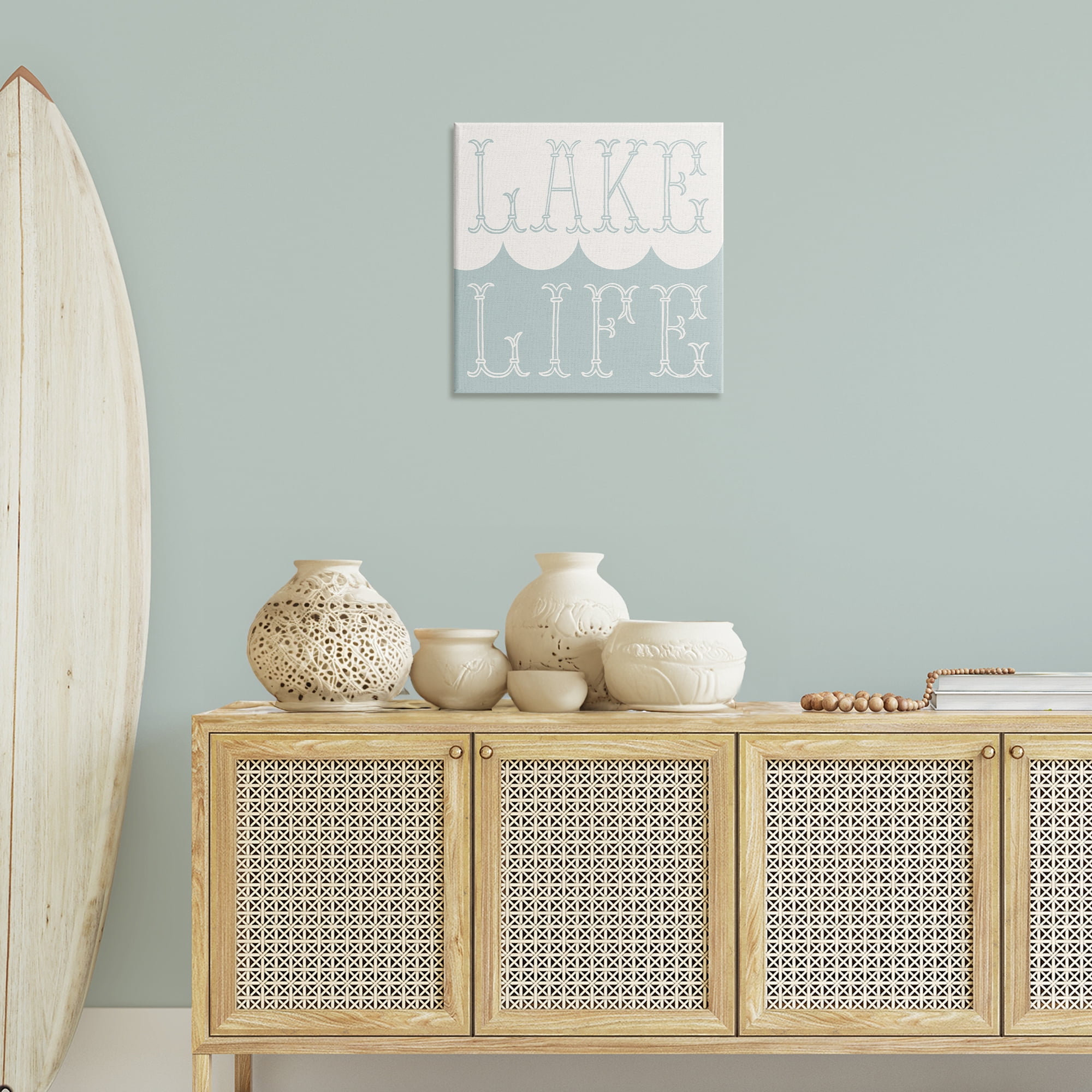 Stupell Industries Lake Life with Wave Nautical & Beach Painting Wrapped Canvas Art Print Wall Art, 24 x 24