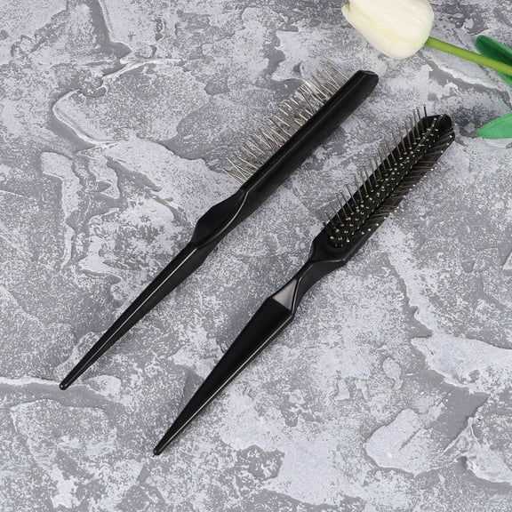 BESTOYARD 2Pcs Hair Extension Wig Brush Black Cushion Comb with Pointed Tail Design