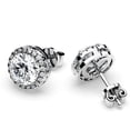 thumbnail image 3 of Pendientes SIGALIT Moissanite Halo S925 de plata de ley, 3 of 7