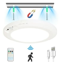 Imountek Magnetic Wireless Ceiling Light with Motion Sensor, Rechargeable, Dimmable, Remote Control for Closet Stairs Garage Bathroom