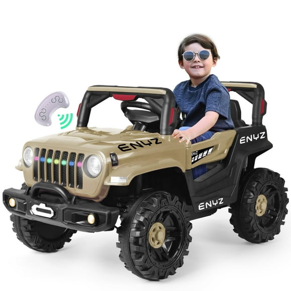 Camioneta Jeep Montable para niña niño Eléctrico Carro Todo terreno Con Control Remoto BCX-6 Enyz luces frontales con multi Led Música Bluetooth Edades de 1 a 4 años