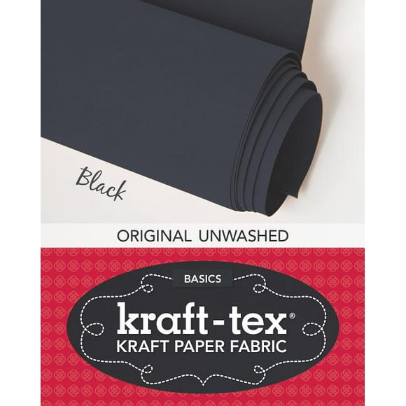 kraft-tex Basics: kraft-tex Black Original Unwashed : Kraft Fabric Paper, 19 x 1.5 Yard Roll (General merchandise)