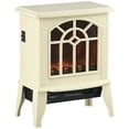 thumbnail image 2 of HOMCOM Electric Fireplace Heater, Fireplace Stove with Realistic LED Flames and Logs and Overheating Protection, 750W/1500W, Cream White, 2 of 9