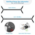thumbnail image 2 of Correas para sábanas, 2 correas elásticas ajustables para sujetar sábanas, correas para sábanas ajustables para sujetar las sábanas en su lugar (negro), 2 of 5