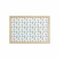 thumbnail image 1 of Floral Wall Art with Frame, Detailed Realistically Drawn Flowers and Leaves in Repetitive Design, Printed Fabric Poster for Bathroom Living Room, 35" x 23", White and Charcoal Grey, by Ambesonne, 1 of 2