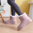 thumbnail image 5 of Viluyesy Womens Ankle Snow Boots Round Toe Thick Platform Sole Plush Lined Side Zipper Casual Winter Outdoor Boots Pink Size 7, 5 of 7