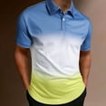 thumbnail image 2 of Gubotare Mens Knit Polo Shirts Casual Short Sleeve Button Down Polo Shirt Classic Golf Shirts (Blue,XXL), 2 of 3