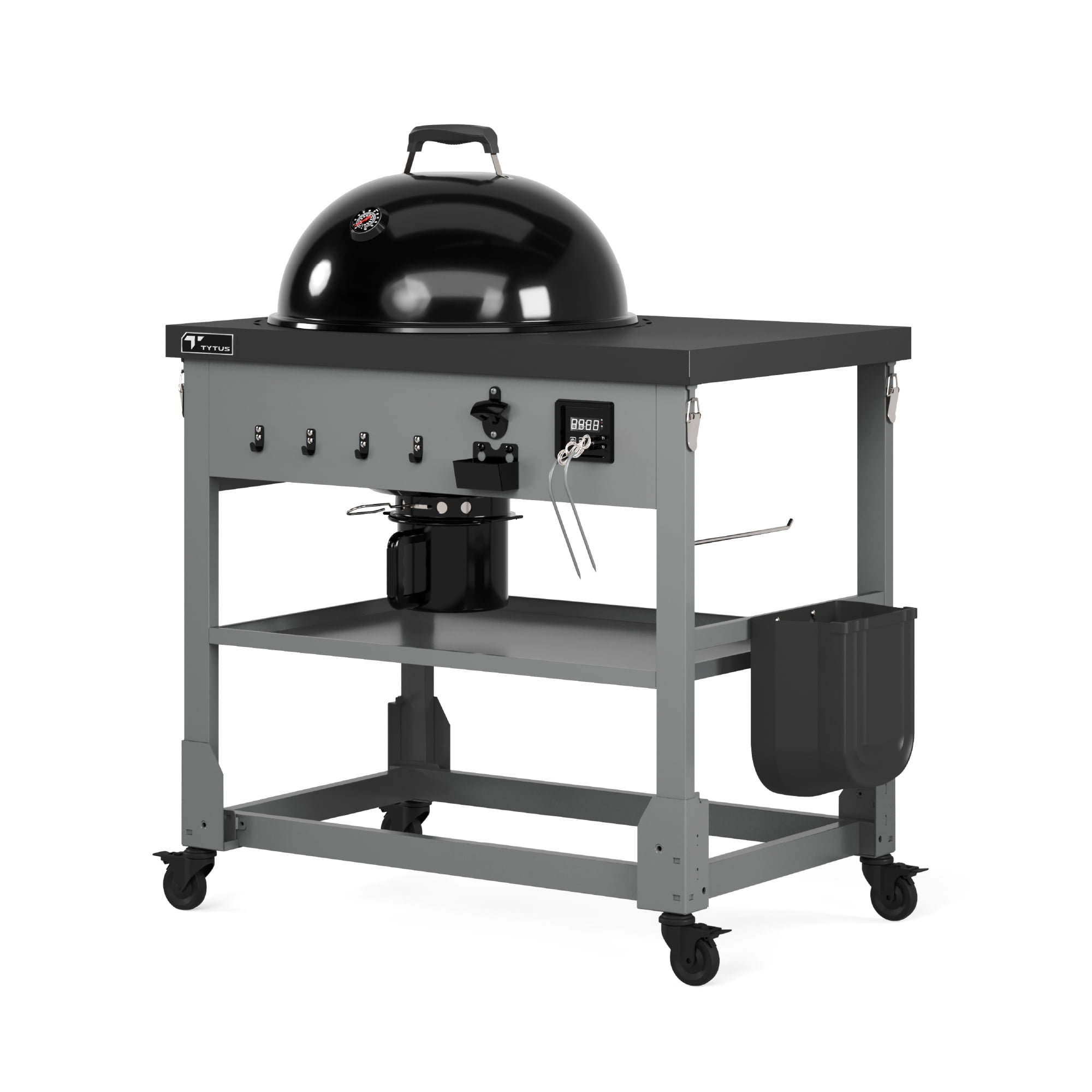TYTUS Anaheim 22" Charcoal Kettle Grill with Cart, Storage Bag, Temperature Probes + Cover