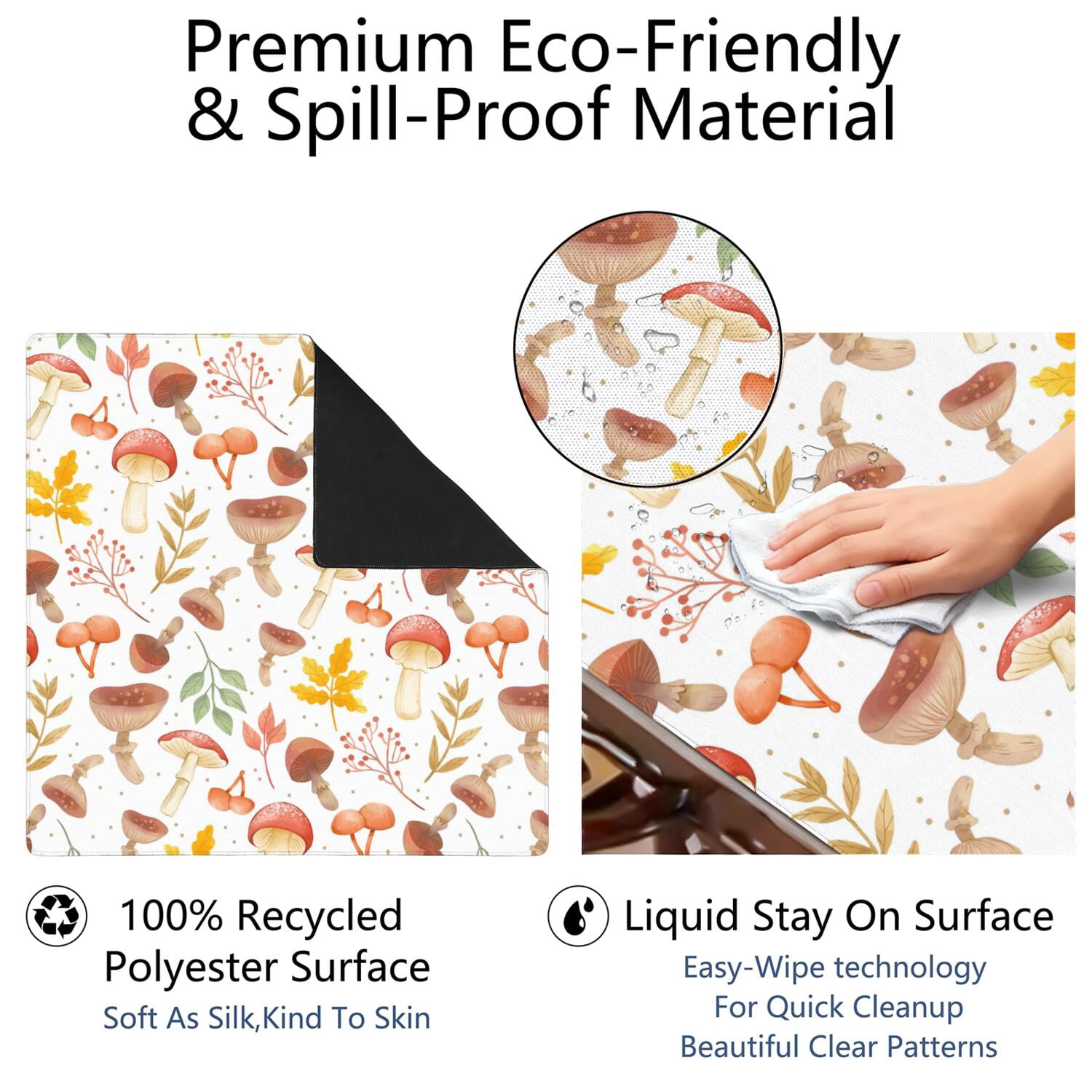 31.5 Inch Plants Inspired Game Surface Constructed from Durable Rubber Featuring Anti-Slip Grip Backing and Noise Dampening for Tiles Board Games
