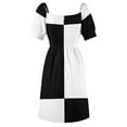 thumbnail image 5 of Black & white square pattern Sleeveless Dress dress summer 2024 women Long dress women dresses, 5 of 6