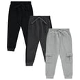 thumbnail image 1 of Forro polar CVC Joggers STITCH & STONE para niños, paquete de 3 tallas 7/8 -H, gris, 1 of 4