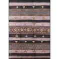 thumbnail image 1 of Ahgly Company Machine Washable Indoor Rectangle Industrial Modern Burgundy Brown Area Rugs, 7' x 10', 1 of 7