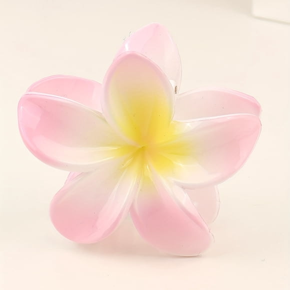 1pc Glossy Plumeria Flower Hair Clip Colorful Flower Hair Clip Nonslip Ponytail Holder Shark Clips For Thin Hair Stylish Hair Clips Women Girls Hair Accessories