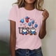 thumbnail image 2 of Tops de Ajuste Suelto para las Mujeres Sudadera Casual Impresa Manga Corta Cuello Redondo Superior, Poliéster, 2 of 7