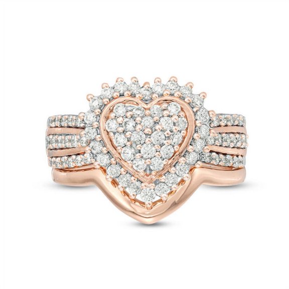 Women Diamond Zircon Love Combination Ring