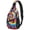 Red and Yellow Tie Dye Pattern, variant on Orange and Purple Tie Dye Pattern Sling Backpack, Unisex Hiking Chest Pack with Side Mesh Pockets, Earphone Hole Port Gift Ideas for Holiday Birthday Gifts