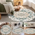 thumbnail image 6 of Boho Aztec Large Area Rugs for Bedroom Living Room, Soft Non Slip Carpet Bedside Rug, Tribal Southwest Ethnic Abstract Pattern Round Floor Cover Kitchen Accent Rug 4' for Dining Room/Office, 6 of 9
