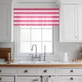 thumbnail image 3 of Pink Striped Valance Curtains for Kitchen/Living Room/Bathroom/Bedroom Window, Rod Pocket Small Topper Half Short Window Curtains Voile Sheer Scarf, Modern Simple Monochrome Geometric White 42"x12", 3 of 8
