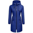 thumbnail image 6 of Aimik Women's Long Hooded Zip-Up Coat with Drawstring Waist and Pockets Water-Resistant Fall Trench Coat for Travel, 6 of 6
