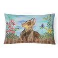 thumbnail image 1 of Carolines Treasures CK1271PW1216 Doberman Pinscher Spring Canvas Fabric Decorative Pillow, 1 of 3