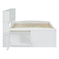 thumbnail image 4 of Full Size Solid Wood Bed Frame with 2 Bedside Cabinets, Upper Shelves and 4 Drawers, Platform Bed Frame, Mid Century Bedframe, Wood Daybed, Wood Foundation(White, Full), 4 of 9
