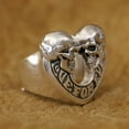 thumbnail image 4 of 925 Sterling Silver Love Forever Skulls Heart Ring TA443 Large Model US Size 14, 4 of 16