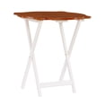 thumbnail image 6 of Contemporary Home Living 5-Piece Wooden Folding Tray Table Set - 26" - Brown and White, 6 of 9