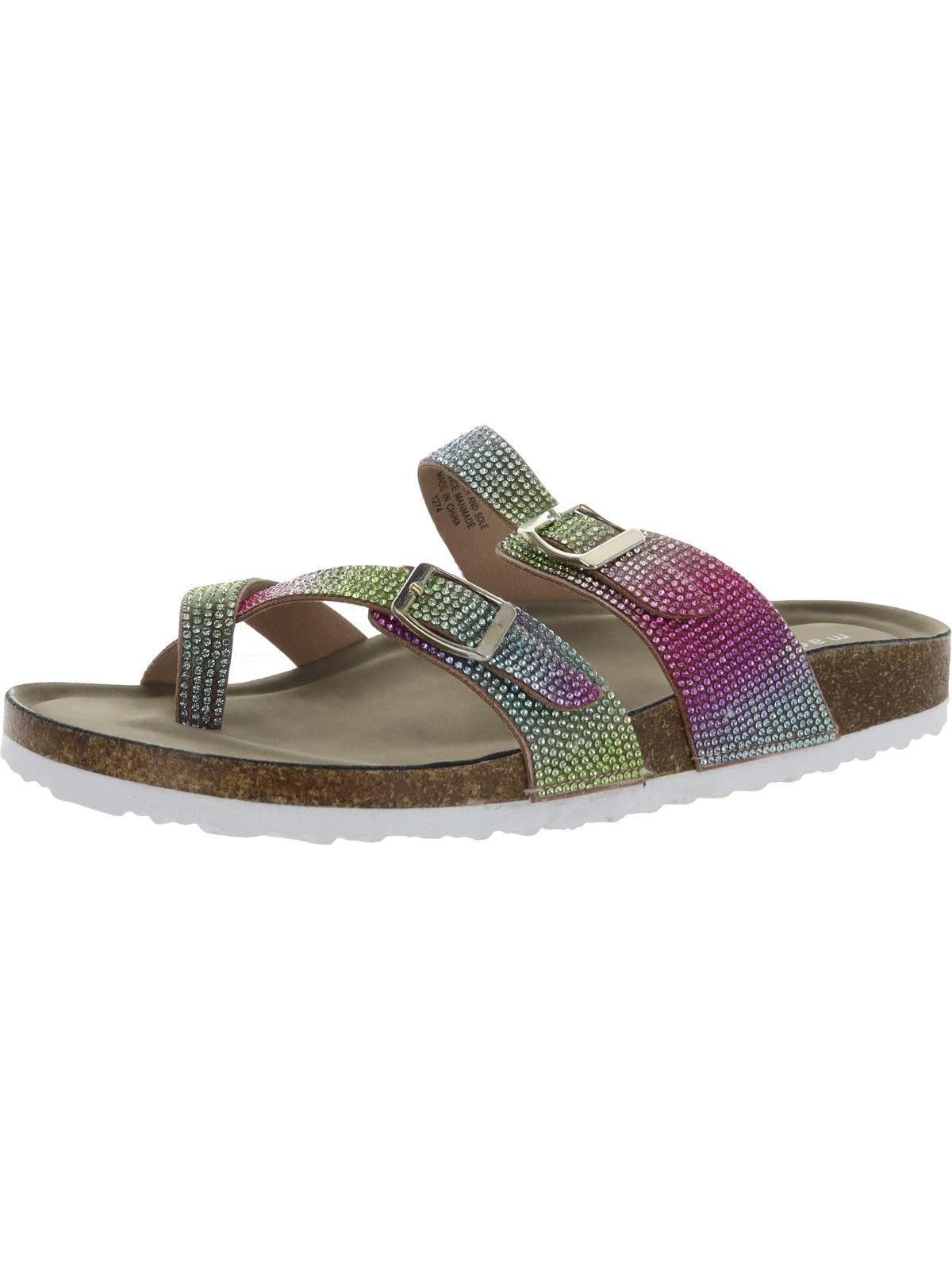 Madden Girl Womens Brycee Buckle Slip On Slide Sandals