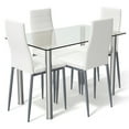 thumbnail image 1 of Gymax 5 Piece Table Chair Dining Set Glass Metal Kitchen Furniture, 1 of 5