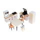 thumbnail image 5 of 7 piezas de muebles de casa de muñecas, juguete para niños, muebles de cocina en miniatura para juego de rol con Refrigerador blanco, 5 of 9
