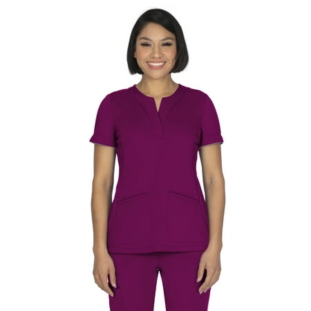 

healing hands Onyx Women’s Alex Top – Two Pocket Y-Neck Luxury Scrub Top
