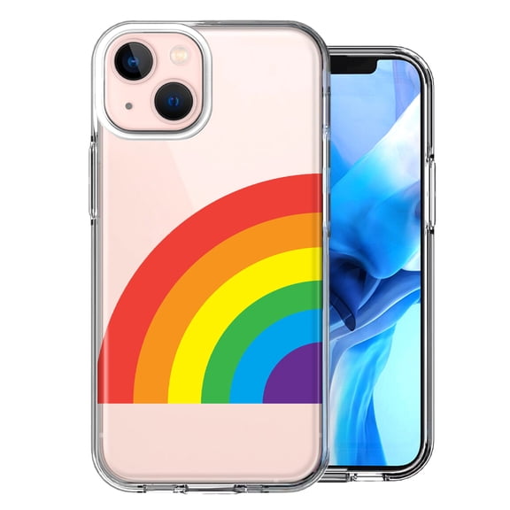 MUNDAZE For Apple iPhone 13 Mini Just Rainbow Design Double Layer Phone Case Cover
