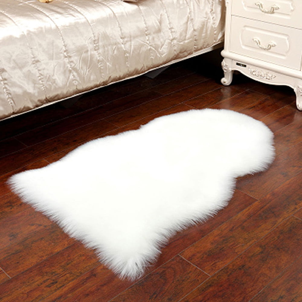 Soft Fluffy Sheepskin Area Rug Carpet Chair Floor Bedside Sofa Mat 60x90cm 