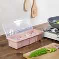 thumbnail image 4 of Seasoning Container Condiment Dispenser Pp 4 Cfor OMPartments Seasoning Box Spice Rack Organizer Condiment Holder ContainerPink, 4 of 8