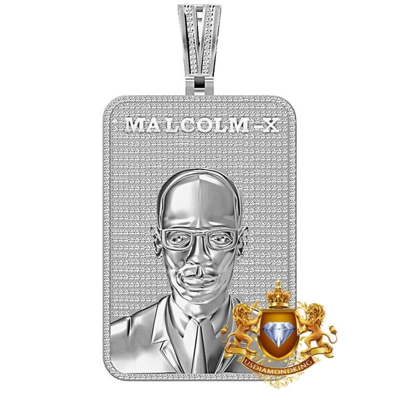 Real Genuine 2.50 Cwt. VVS1 MOISSANITE Malcolm -X Frame Charm 3D Custom Pendant