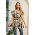 thumbnail image 3 of ENMAIN Tunic Tops for Women Plus Size Short Sleeve Tunics Loose Fit Dressy Summer Yellow Shirts 2XL, 3 of 8