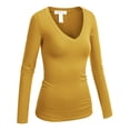 thumbnail image 4 of Emmalise 5-Pack Women’s Long Sleeve Junior V-Neck Shirts-Bright & Pastel Color-M, 4 of 4